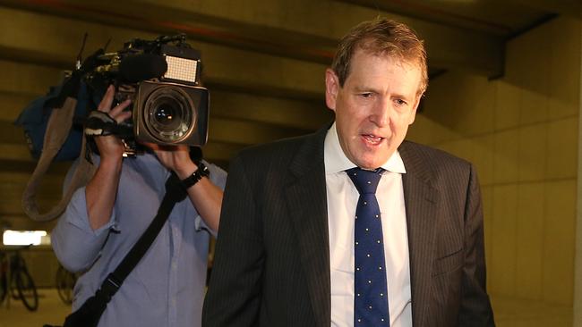 National Party president Larry Anthony arriving at Parliament House in Canberra.