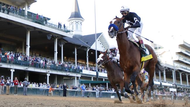 Authentic, part-owned by micro-share owners through MyRacehorse wins the 146th running of the Kentucky Derby. Picture: Rob Carr – Getty Images