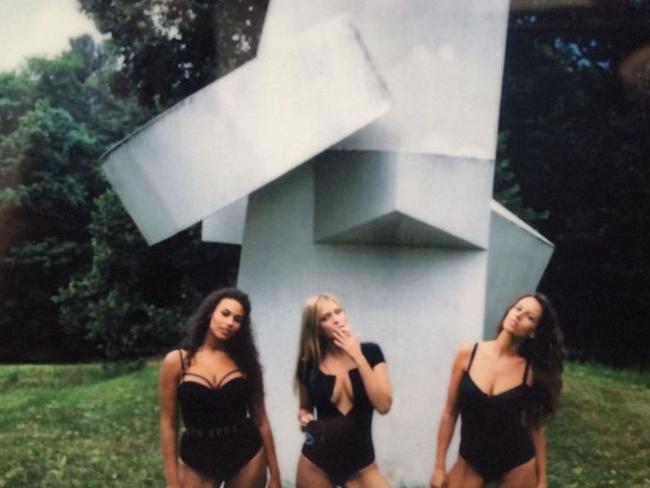 Posing with some fellow models. Picture: Instagram