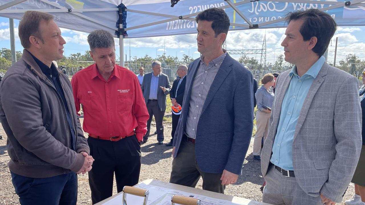 Deputy Premier Steven Miles, Member for Maryborough Bruce Saunders, ESI Managing Director Stuart Parry and Fraser Coast Mayor George Seymour. Photo: Fraser Coast Regional Council.