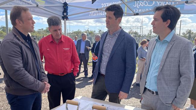 Deputy Premier Steven Miles, Member for Maryborough Bruce Saunders, ESI Managing Director Stuart Parry and Fraser Coast Mayor George Seymour. Photo: Fraser Coast Regional Council.