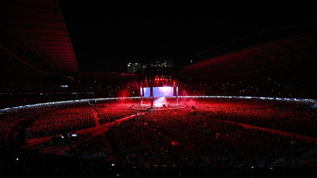 Adele performs at Etihad Stadium on Saturday night. Picture: Getty