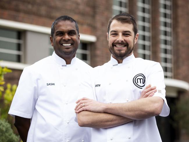 Brisbane’s Ben Borsht (right) and Adelaide’s Sashi Cheliah will battle it out for the MasterChef crown on Tuesday night.