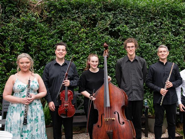 Bangalow Music Festival musicians with Artistic Director Tania Frazer (L).