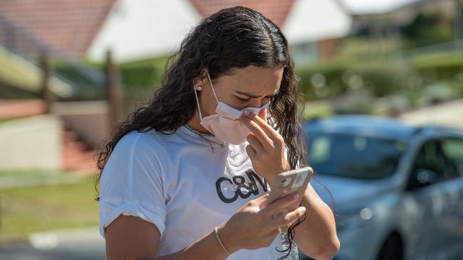 A resident at the scene of the stabbing. PICTURE: Brad Fleet