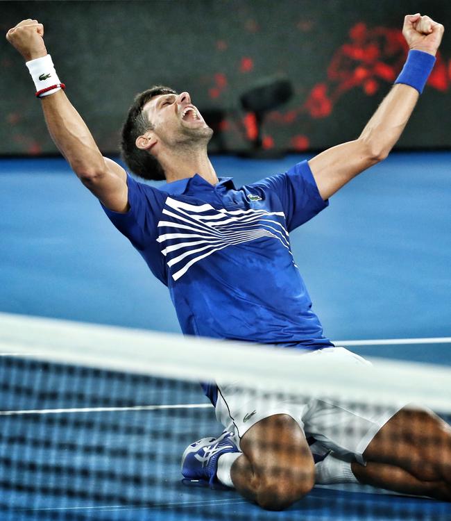 Novak Djokovic wins his seventh Australian Open title. Picture: Michael Klein