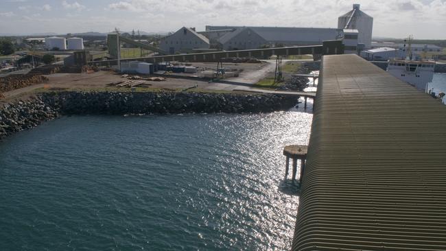 The Mackay Bulk Sugar Terminal before a recent re-roofing project.