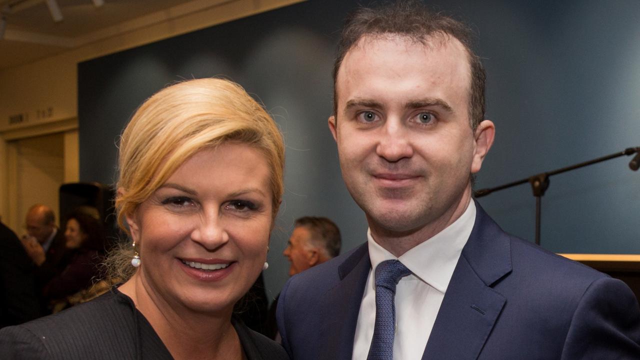 Dean Lukin Junior with Croatian president Kolinda Grabar-Kitarovic has announced he will sell off all of the Lukin family’s landholdings in Port Lincoln which is estimated to be worth about $20m.