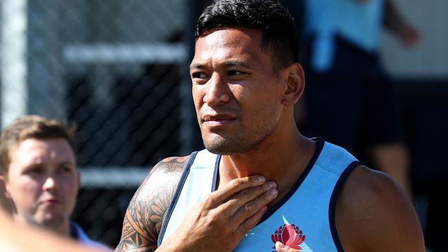 Israel Folau at Waratahs training this week.