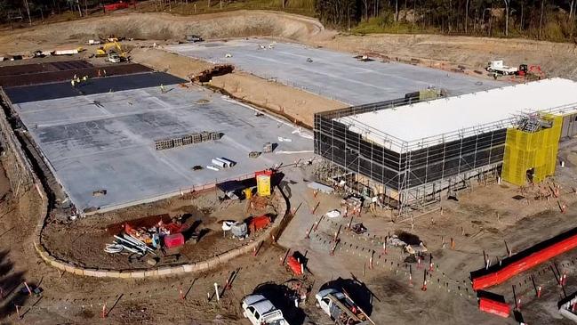 A drone photo posted by councillor Donna Gates showing the massive Pimpama Sports Hub under construction. Photo: Facebook