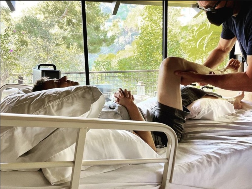 He spent much of his recovery at his L.A. home. Picture: Instagram/Jeremy Renner