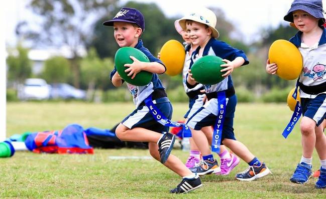 BUDDING RUGBY STARS: RugbyTots, which resumes next week, is open to children 2-7 years. Picture: Fletcher Photography PTY Ltd