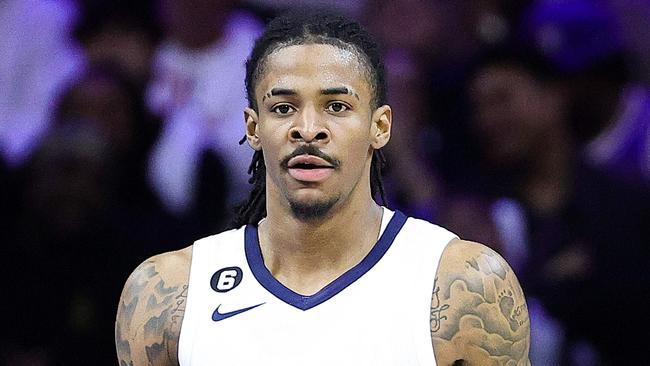 PHILADELPHIA, PENNSYLVANIA - FEBRUARY 23: Ja Morant #12 of the Memphis Grizzlies looks on during the third quarter against the Philadelphia 76ers at Wells Fargo Center on February 23, 2023 in Philadelphia, Pennsylvania. NOTE TO USER: User expressly acknowledges and agrees that, by downloading and or using this photograph, User is consenting to the terms and conditions of the Getty Images License Agreement.   Tim Nwachukwu/Getty Images/AFP (Photo by Tim Nwachukwu / GETTY IMAGES NORTH AMERICA / Getty Images via AFP)