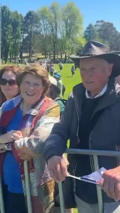 Crowds gather at the Australian War Memorial to see Royals