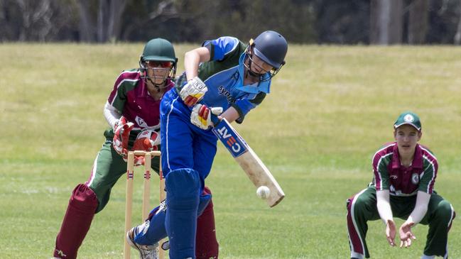 Kye Martin batting against South Brisbane. Photo: Nev Madsen