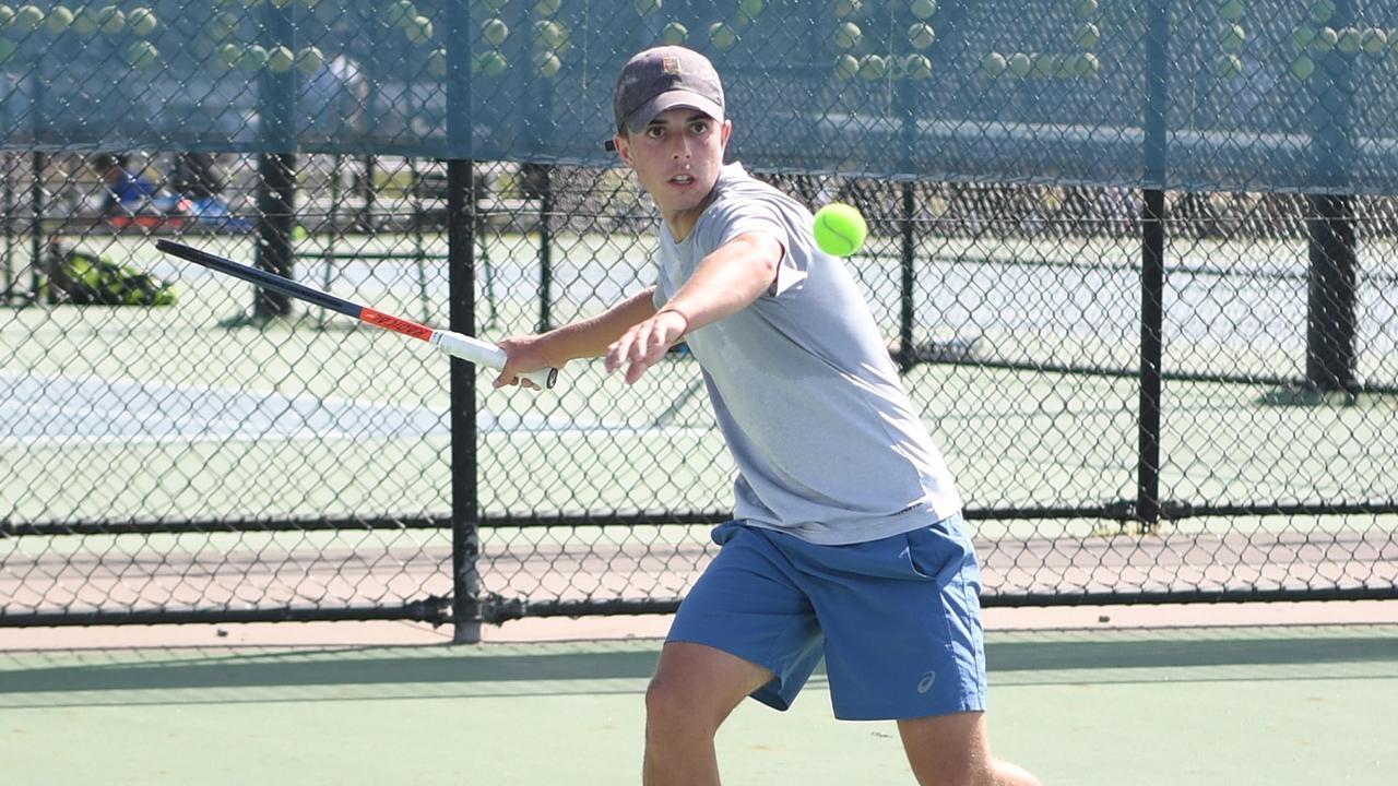 Dylan Price in full swing at the 2020 Head State UTR Championships in Rockhampton at the weekend. Photo: Jann Houley