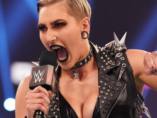 Adelaide WWE professional wrestler Rhea Ripley (real name Demi Bennett). Source: WWE