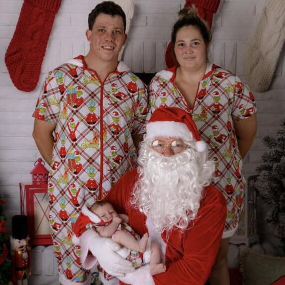 Jayde, Jye and Willow Goodwin with Santa: Rockhampton 2023.