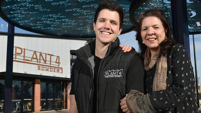 Mother and son team Marilyn and Jonathon Kaitatzis are the creators and owners of food and retail hub Plant 4 at Bowden (Ceres Market Shed) which has helped foster a community feel there. Pic: Keryn Stevens