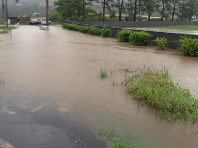 Rains have flooded North Arm/ Yandina Creek road. Picture: Facebook Isabel Noeth with permi