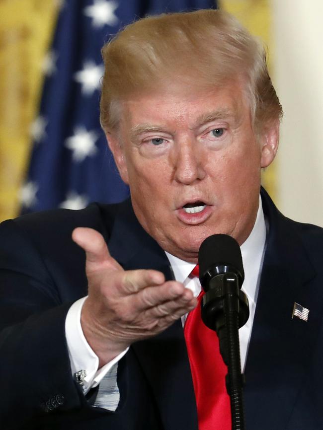 US President Trump said to journalists yesterday that "all options are on the table" with reference to the North Korean launch. Picture: AP