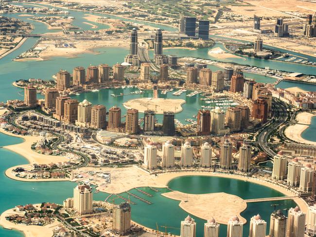 The Pearl of Doha in Qatar aerial view