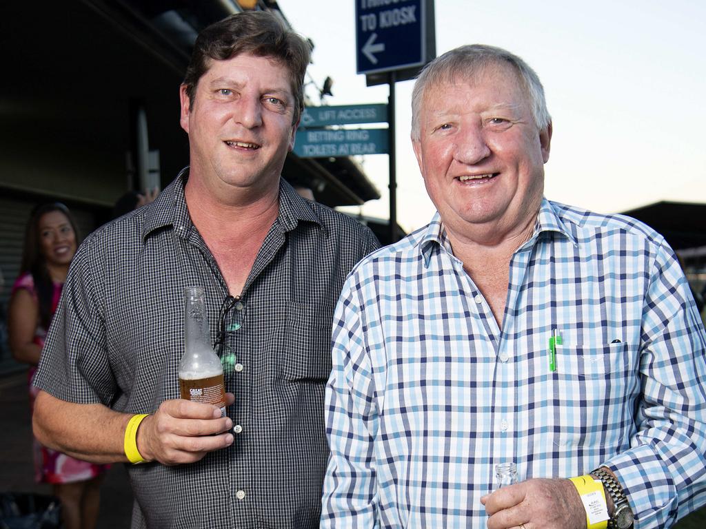 Darren Coote and Brooke Hartley at the launch of the Darwin Cup Carnival at the Darwin Turf Club. Picture: Keri Megelus