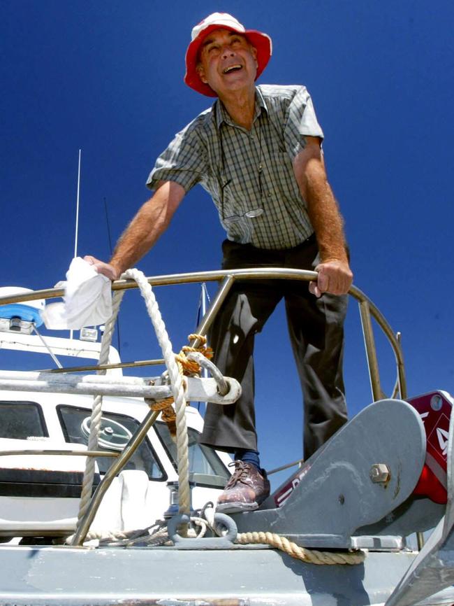 Former politician and SA Premier Steele Hall at North Haven Marina where his 12m converted cray boat 'Sea Strike' was being fitted out.