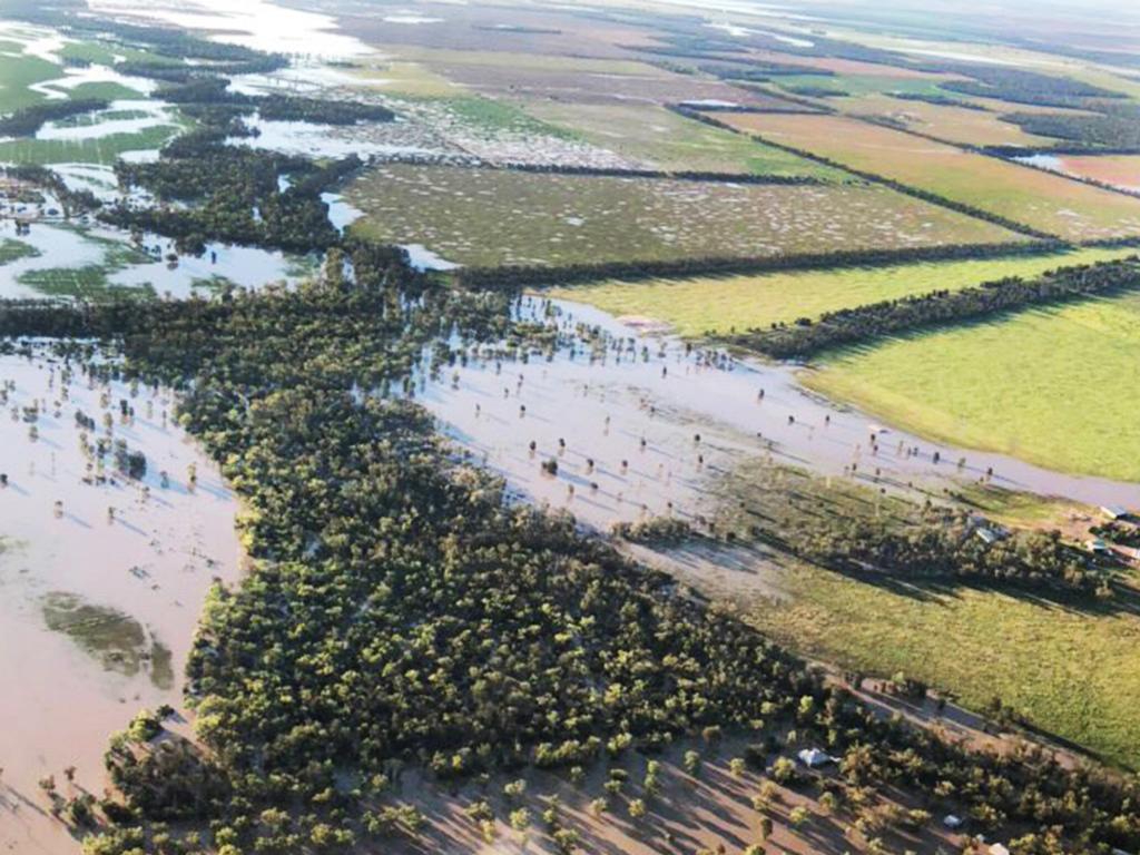 Aerial shots of the land around Goondiwindi reveal the extent of the floods. Picture: Yolande Woods.