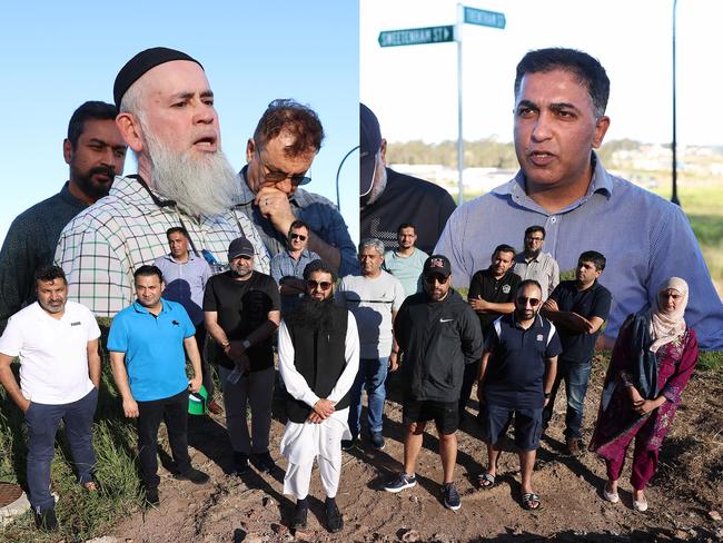 Customers and victims of Qartaba Home's now-collapsed development scheme speak to The Australian at the firm's Box Hill, Sydney, site.