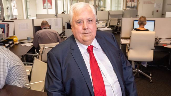 Clive Palmer at his office in Brisbane. Picture: Glenn Hunt