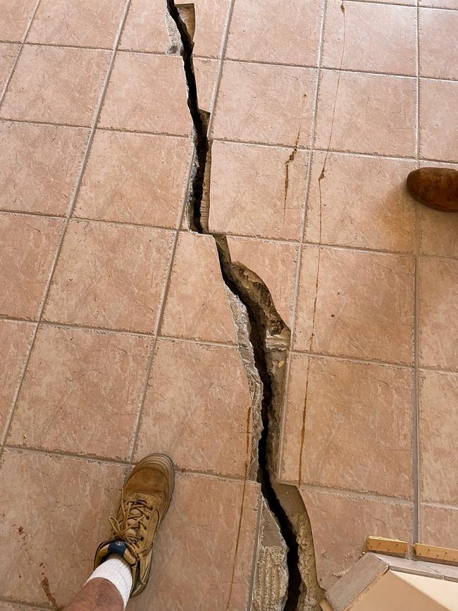 Photos of damage to buildings and dwellings due to footing system movement. Picture: Supplied by Booth Engineers &amp; Associates Pty Ltd.