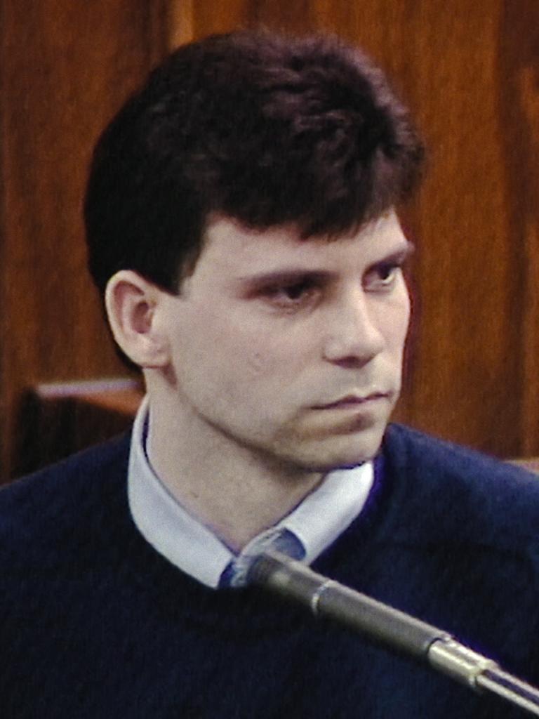 Erik Menendez during the 1996 trial. Picture: Netflix