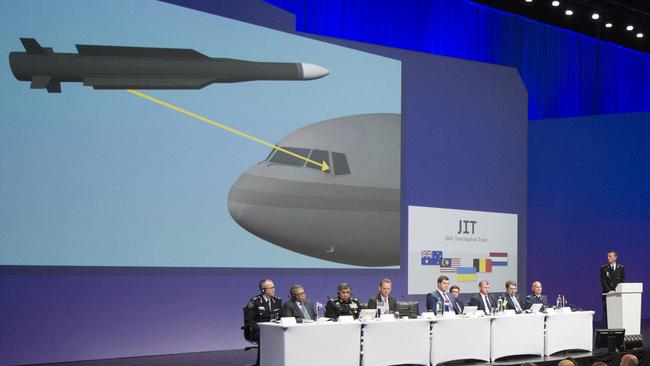 The Joint Investigation Team presents the results of their criminal probe into the downing of Malaysia Airlines Flight MH17 in Nieuwegein, The Netherlands. Picture: Freek van den Bergh.