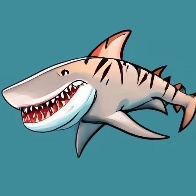 AI generated image of a tiger shark.