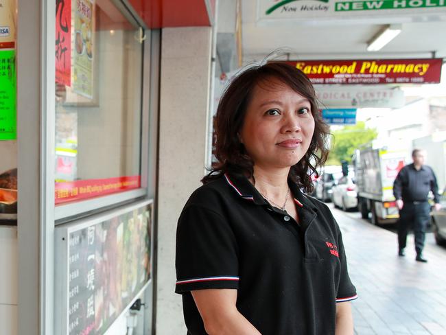 Restaurant owner Winnie Chan, in Eastwood, Sydney, today.Numbers are down in Eastwood because of peoples fear of the coronavirus.Picture:Justin Lloyd