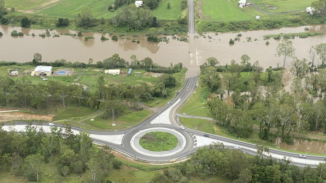 Photos of flooding around Gympie captured by Paul McKeown, chief pilot Wide Bay Air Charter.