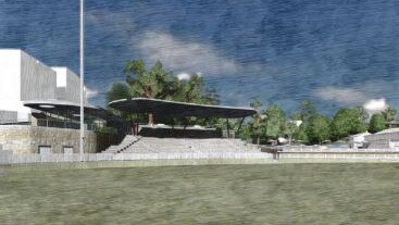 An artist's impression of a possible new grandstand at Manly Oval. Picture: NBRS Architecture