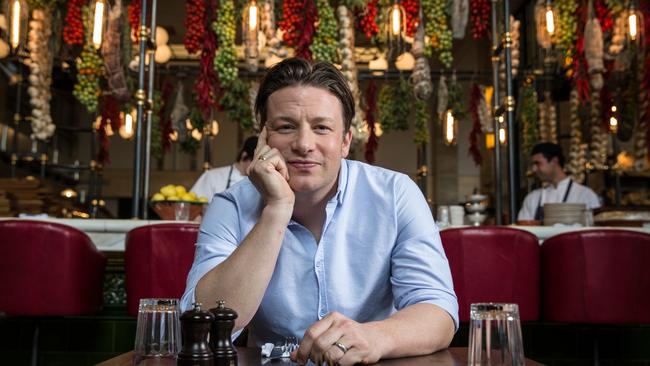 Jamie Oliver at the Jamie’s Italian in Adelaide. Picture: Matt Turner.