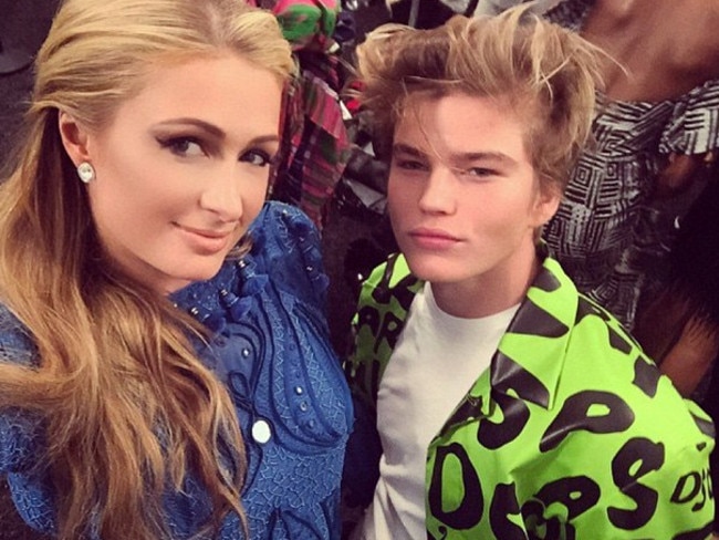 Jordan Barrett with Paris Hilton. Picture: Instagram