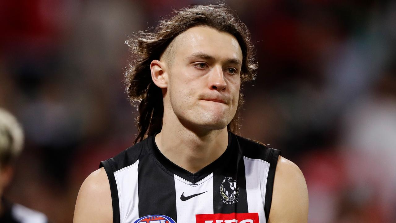 Darcy Moore will be out of pre-season action until at least next year. Picture: Getty Images