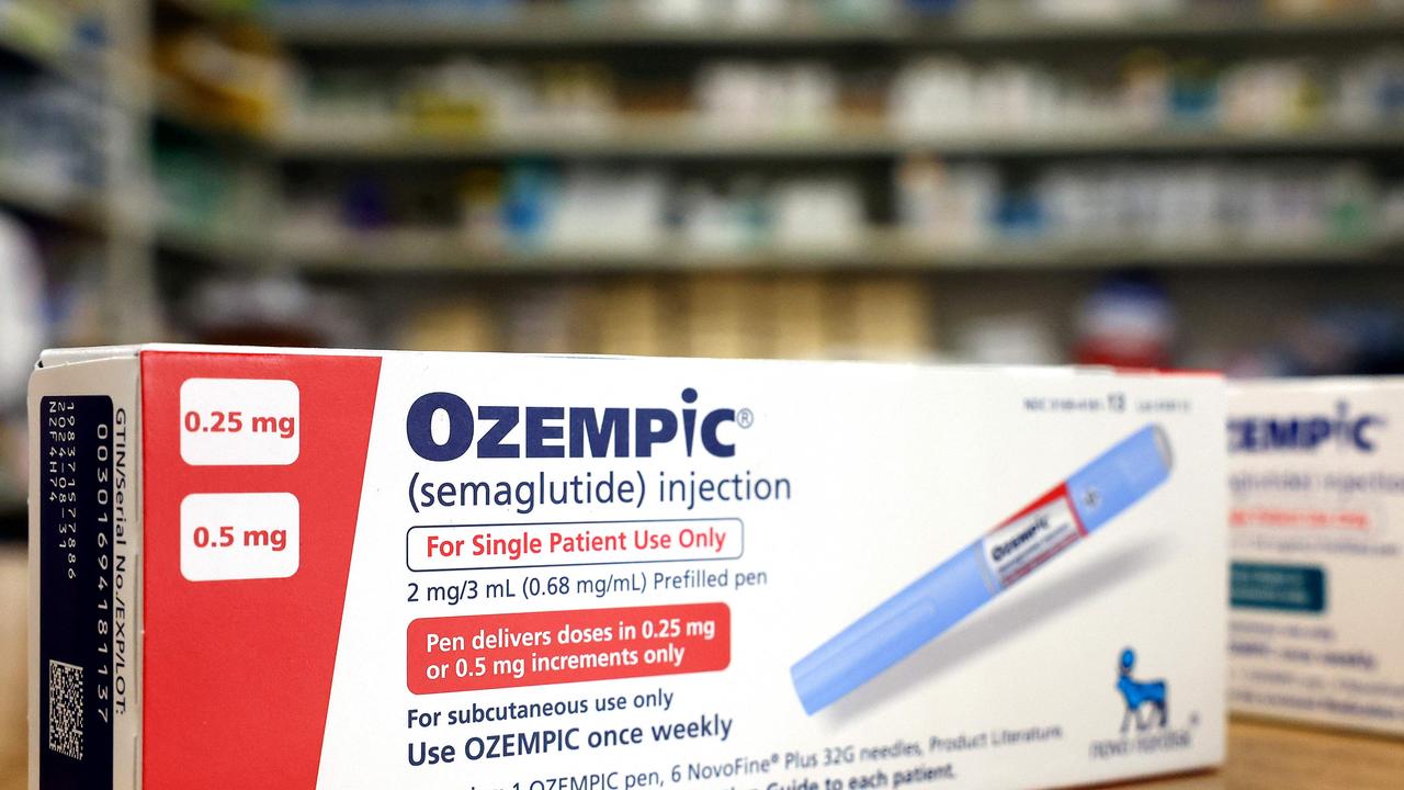 Boxes of the diabetes drug Ozempic rest on a pharmacy counter. (Photo illustration by Mario Tama/Getty Images)