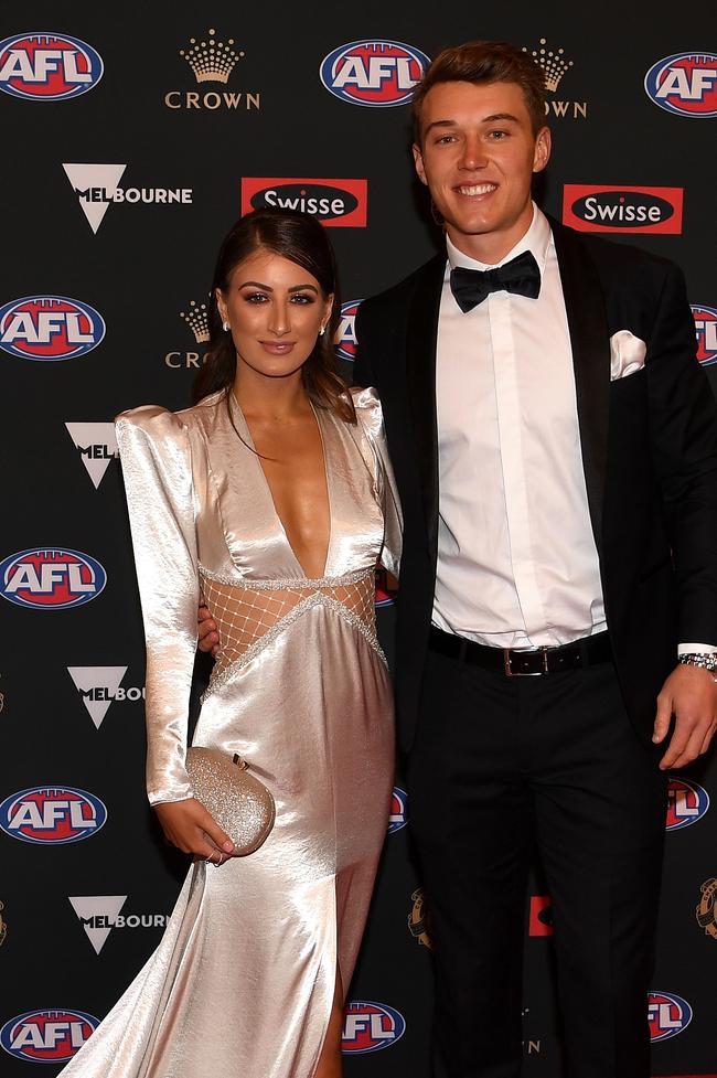 Patrick Cripps and Monique Fontana. Picture: AAP