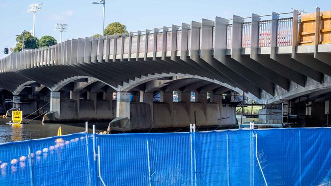 The Swan St bridge opened with a fifth lane added by April. Picture: Jake Nowakowski