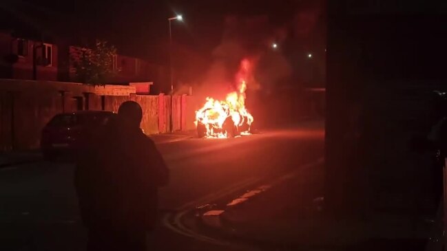 Vehicle Set Alight and Riot Police Deployed in Hartlepool Amid Protest