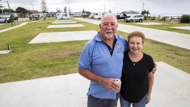 Peter and Jan Brophy from Casino cut their road trip short. Picture: Glenn Hunt