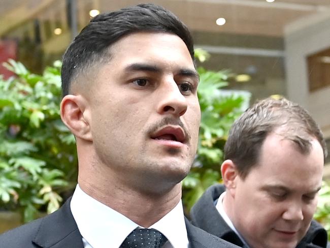 SYDNEY, AUSTRALIA - NewsWire Photos, JUNE 28, 2023. Parramatta NRL player Dylan Brown leaves  Downing Centre Court.Picture: NCA NewsWire / Jeremy Piper