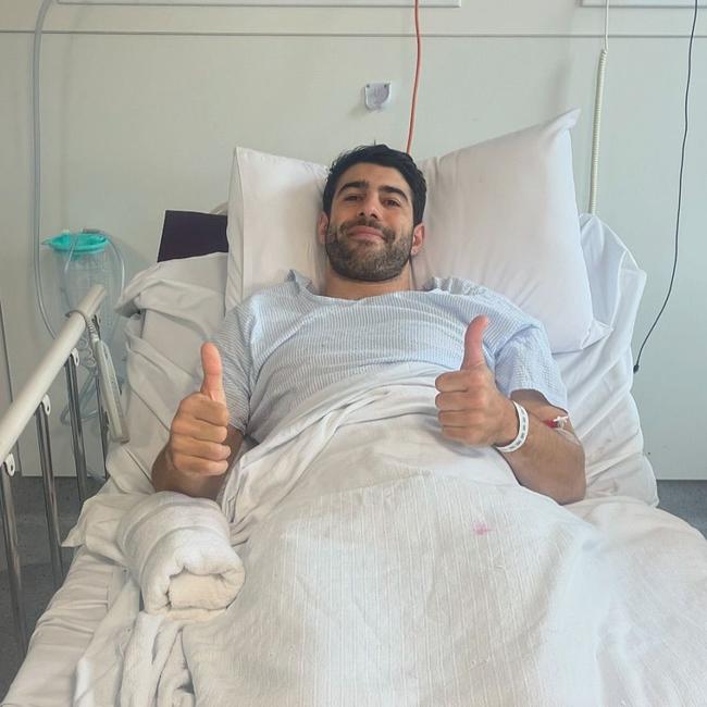 Christian Petracca was put through a traumatic surgery ordeal in June after he suffered a ruptured spleen, punctured lung and cracked ribs in a marking contest collision against Collingwood. Picture: Supplied