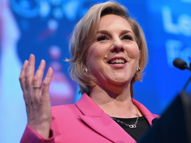 12/07/2023: Elon Musk's right hand woman at Tesla, Robyn Denholm, speaks at QUT Business Leaders Forum at Brisbane Hilton  pic Lyndon Mechielsen/Courier Mail