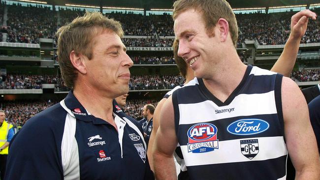 Mark Thompson and Steve Johnson after the 2007 Grand Final.